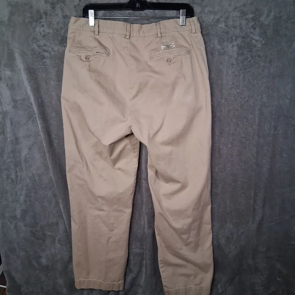 Y2K Polo Ralph Lauren The Classic Polo Chino Pants‎ Mens 34x29 Inseam 28 Beige